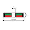 HE25 UM 25 x 8 / M5 - uchwyt neodymowy z haczykiem zamkniętym