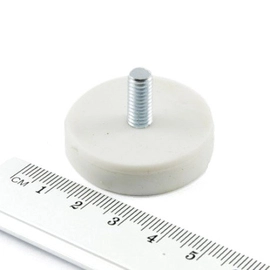 C31 - M6 - uchwyt neodymowy gumowy - biały