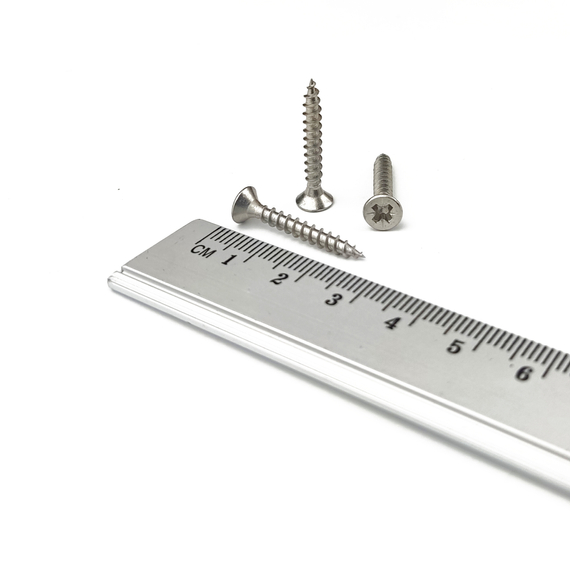 Wkręt do drewna stożkowy z pełnym gwintem - 3,5 x 25 mm / INOX