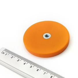 D66K - M6 - uchwyt neodymowy gumowy - pomarańczowy