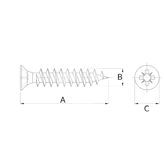 Wkręt do drewna stożkowy z pełnym gwintem - 3,5 x 25 mm / INOX