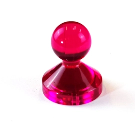 Duży pionek magnetyczny przezroczysty - różowy