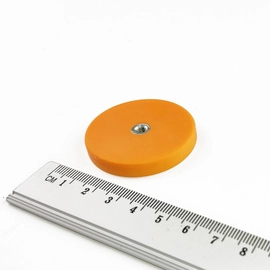 D43K - M4 - uchwyt neodymowy gumowy - pomarańczowy