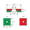MPŁ 15x15x5 czarny z otworem "S" / N42 - magnes neodymowy