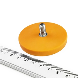 C66 - M8 - uchwyt neodymowy gumowy - pomarańczowy