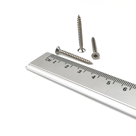 Wkręt do drewna stożkowy z pełnym gwintem - 3 x 30 mm / INOX