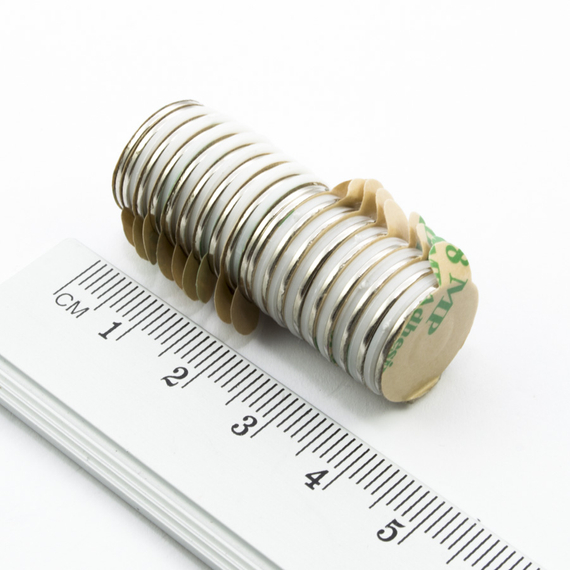 MW 15x1 z klejem "S" / N38 - magnes neodymowy walcowy